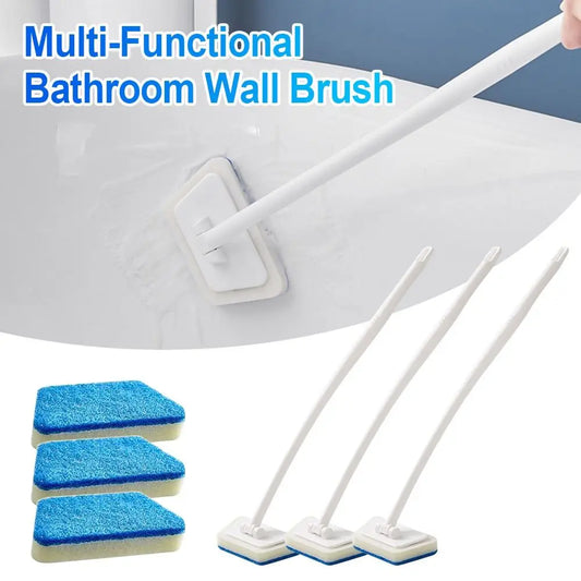 Multi-Function Bathroom Wall Brush - Long Handle