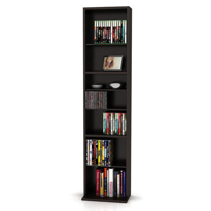 Wood Media Storage Shelf Bookcase