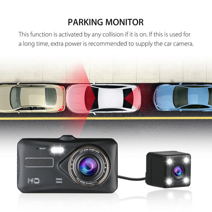 Full HD 1080P Front & Rear Dash Cam with Night Vision