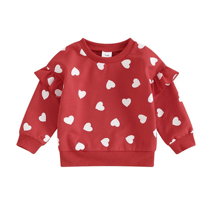 Infant Baby Girls Boys Fall Outfits Heart Print  Clothing