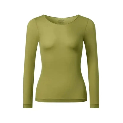 T-shirt thermique à manches longues pour femme - Couche de base d'hiver