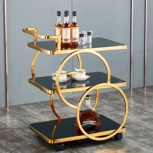 Chariot de cuisine à barre roulante en métal