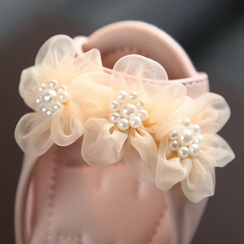 Pearl Flower Princess Sandals for Girls