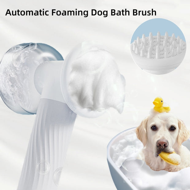 USB Dog Bath Brush & Shampoo Dispenser