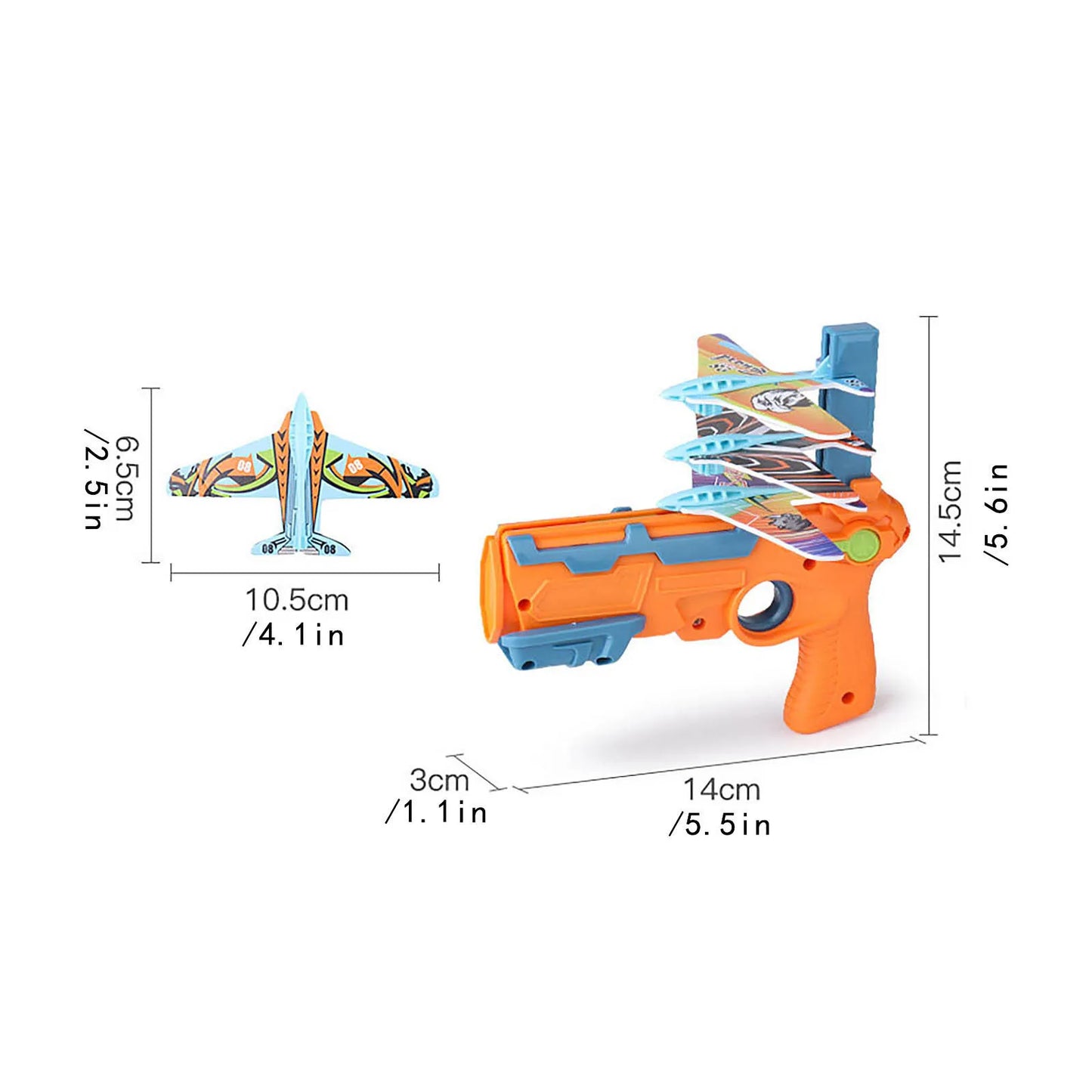 Ensemble de catapultes avec lanceur d'avion et 6 avions jouets pour enfants