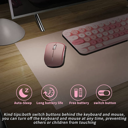 Mofii Pink Wireless Keyboard & Mouse Set