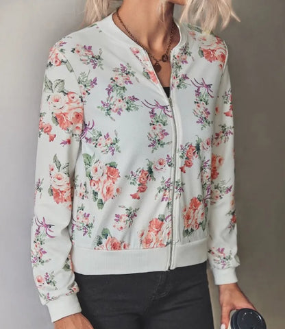 Women's Floral Print Bomber Jacket