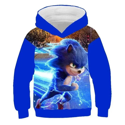 Sonic 3D Cartoon Hoodie - Kids Long Sleeve Sweatshirt