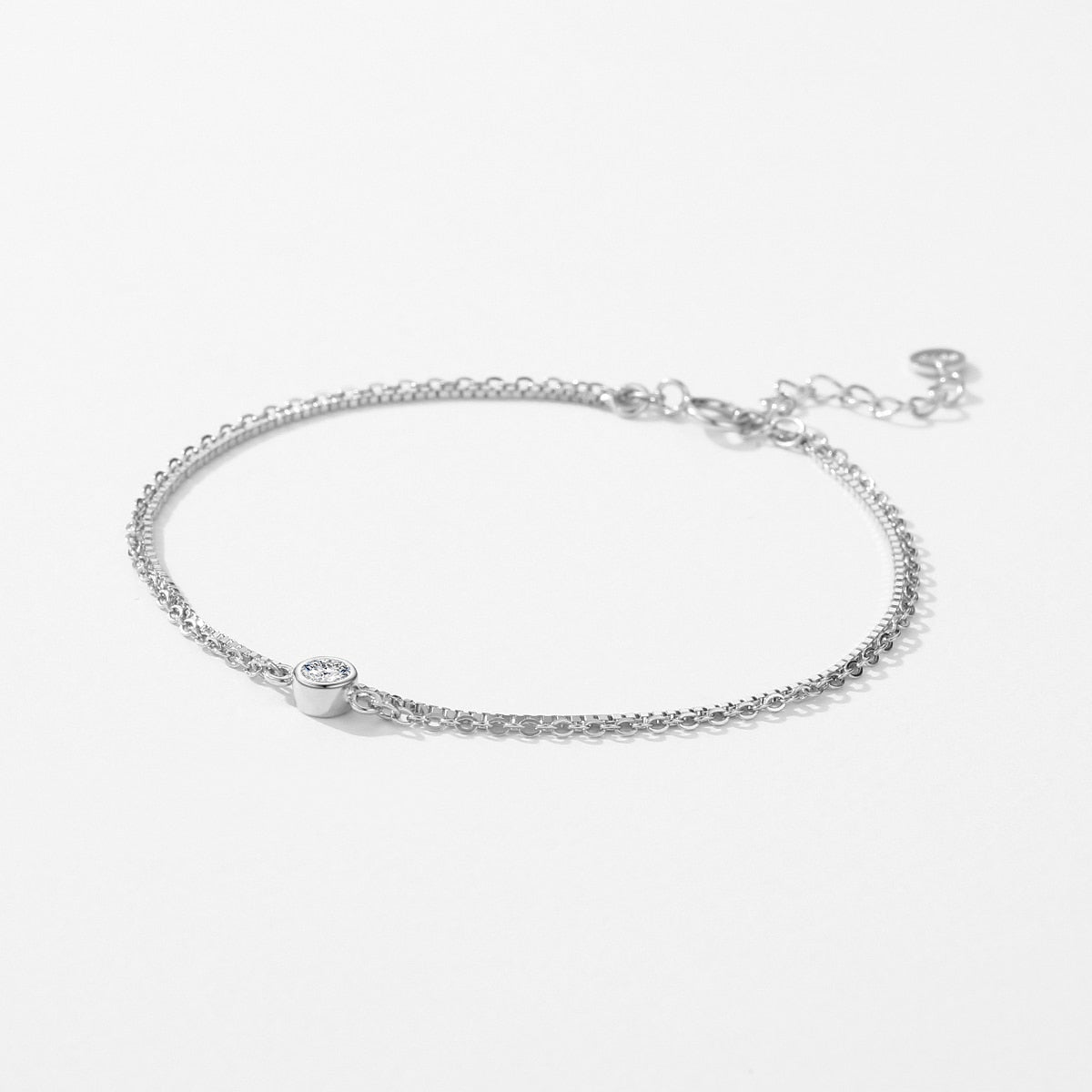 925 Silver Double Layer Link Bracelet