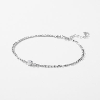 925 Silver Double Layer Link Bracelet