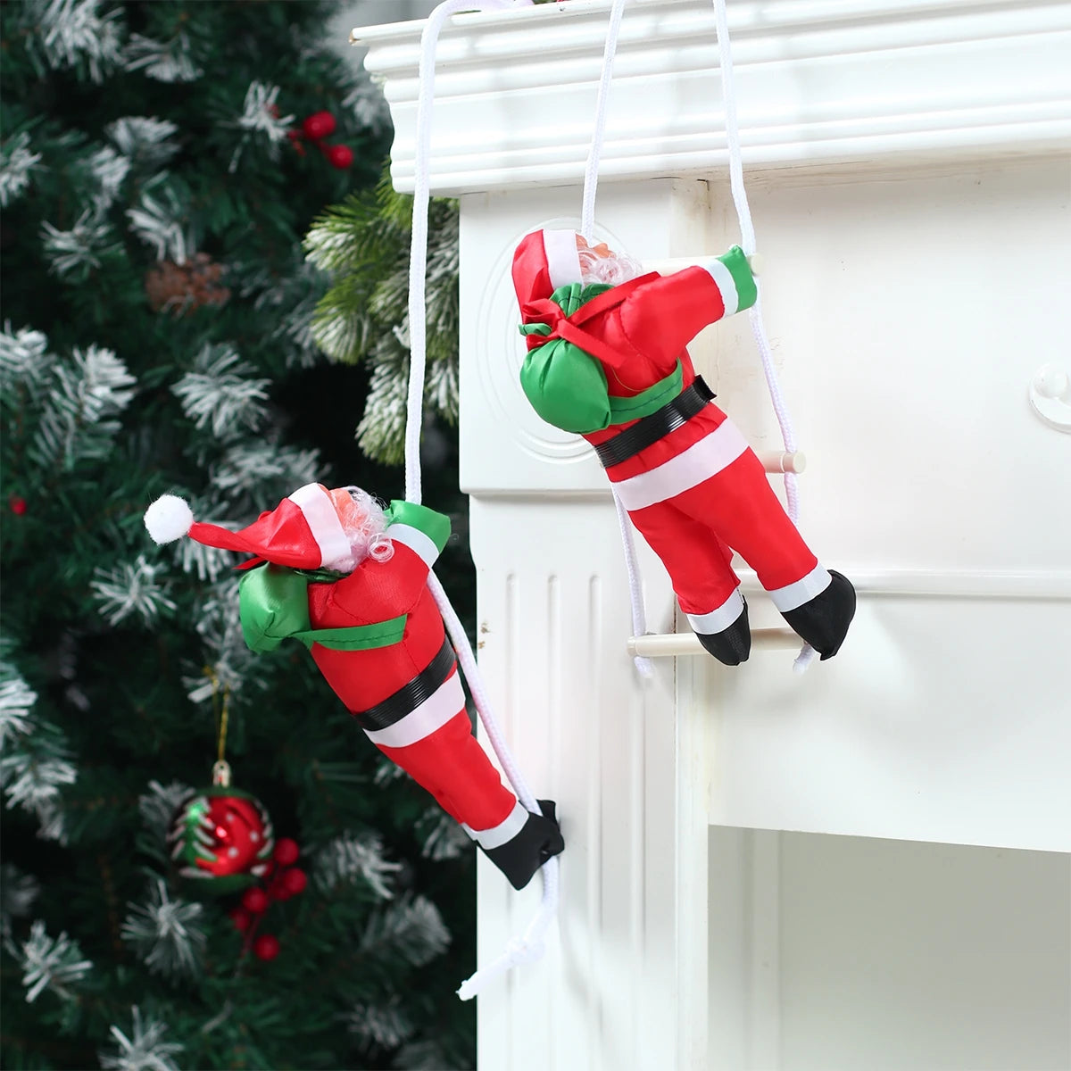 Santa Claus Climbing Ladder Pendant Ornament