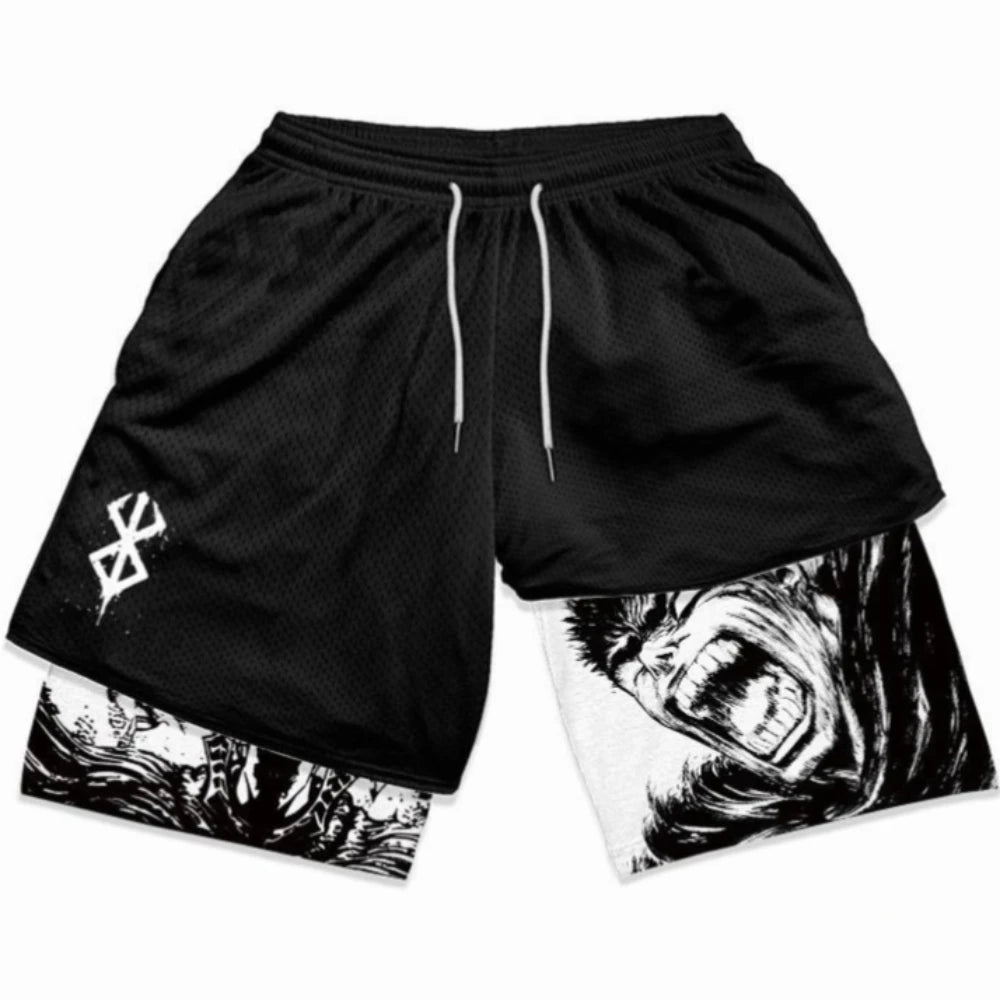 Sportshorts mit Dragon Ball- und One Piece-Anime-Print