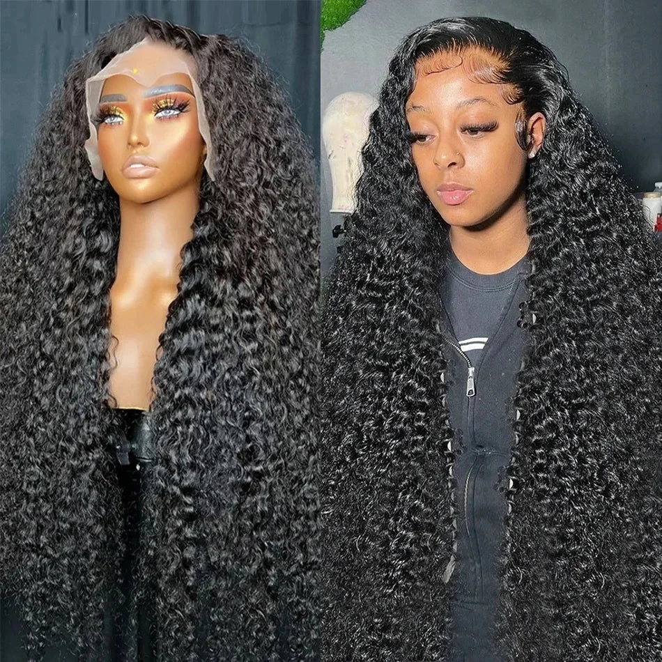 HD Lace Frontal Deep Wave Curly Echthaar Vorgezupfte Damenperücke