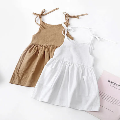 Robe en coton sans manches pour petites filles