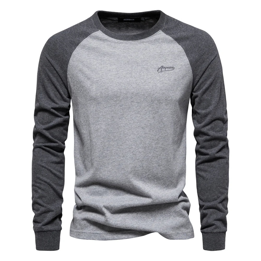 Men's Long Sleeve Cotton Round Neck T-Shirts, Men's Cotton T-Shirts, Long Sleeve Men's T-Shirts, Round Neck Men's Shirts, Casual Men's Cotton Tops, Men's Basic Cotton Tee, Comfortable Men's Long Sleeve Shirt, Classic Round Neck T-Shirt for Men, Breathable Cotton Men's Shirt, Everyday Wear Men's Cotton Tee