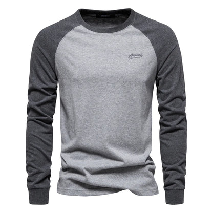 Men's Long Sleeve Cotton Round Neck T-Shirts, Men's Cotton T-Shirts, Long Sleeve Men's T-Shirts, Round Neck Men's Shirts, Casual Men's Cotton Tops, Men's Basic Cotton Tee, Comfortable Men's Long Sleeve Shirt, Classic Round Neck T-Shirt for Men, Breathable Cotton Men's Shirt, Everyday Wear Men's Cotton Tee