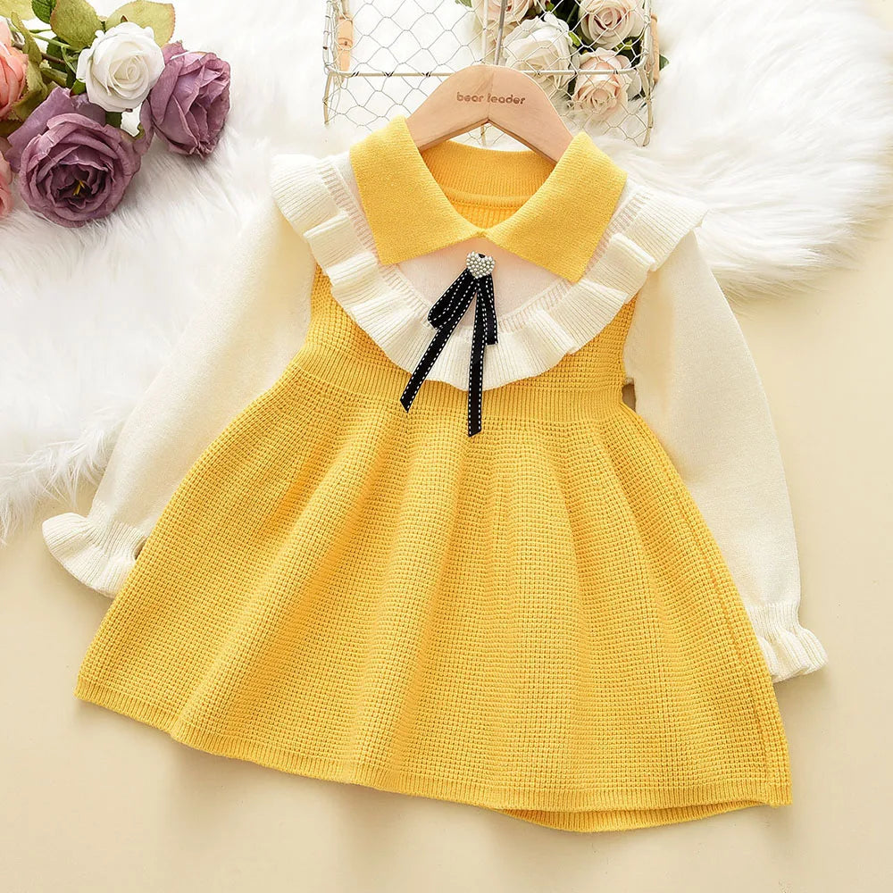 Winter Knitted Dress for Baby Girls