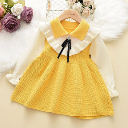Winter Knitted Dress for Baby Girls