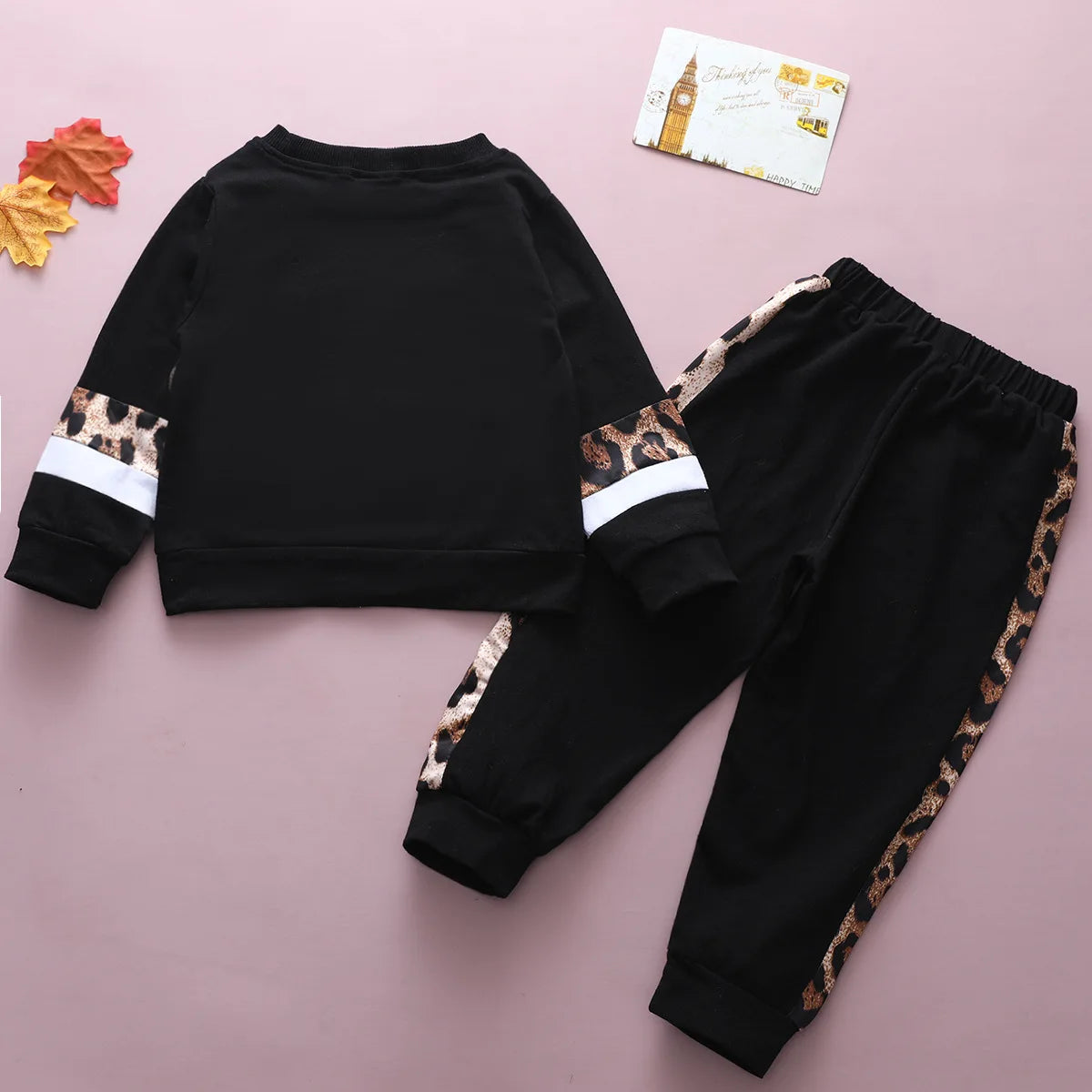 Girls' Clothing Round Neck Long Sleeve Top Pants