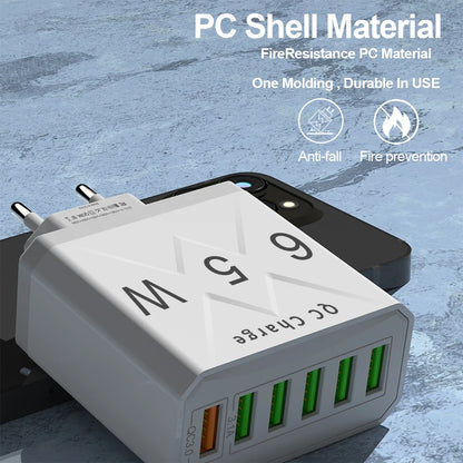 6-Port USB  Fast Charge for All Your Devices