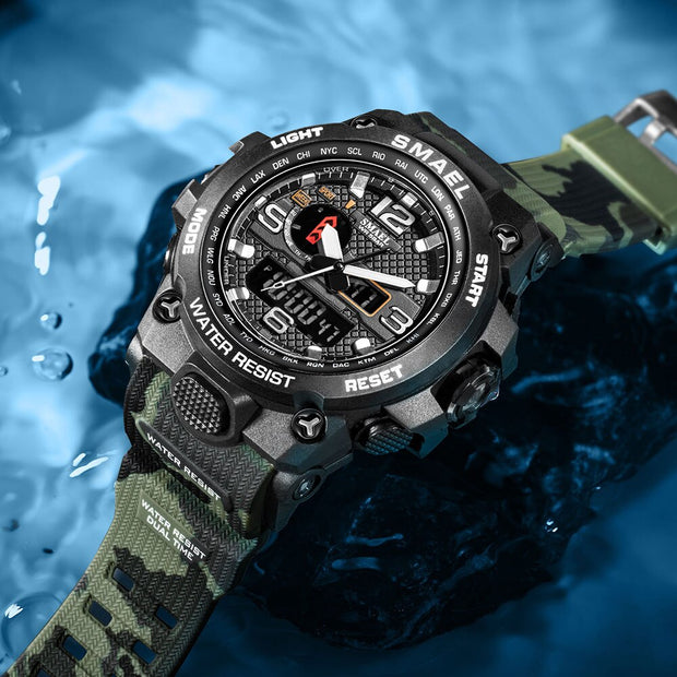 SMAEL 1545D Men's Waterproof Dual Display Watch