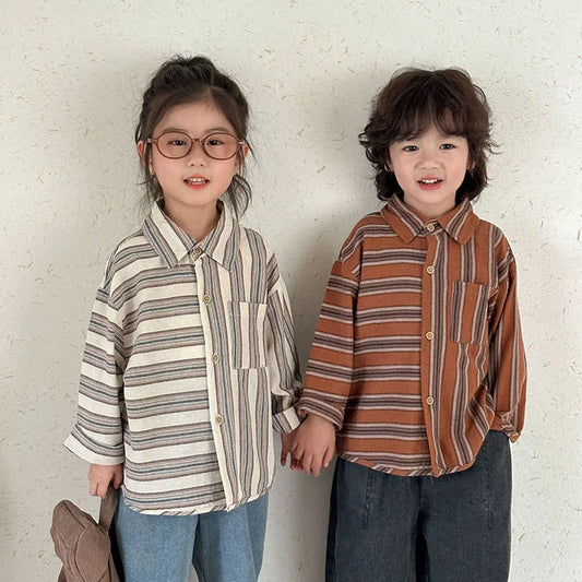 Korean Kids Stripe Shirt  Fall Fashion