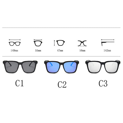 Hochwertige quadratische Sonnenbrille im Retro-Stil für Damen und Herren