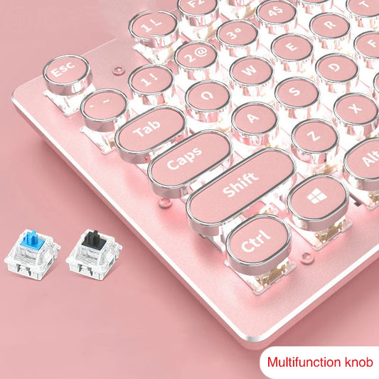 Rosa mechanisches Tastatur- und Mausset