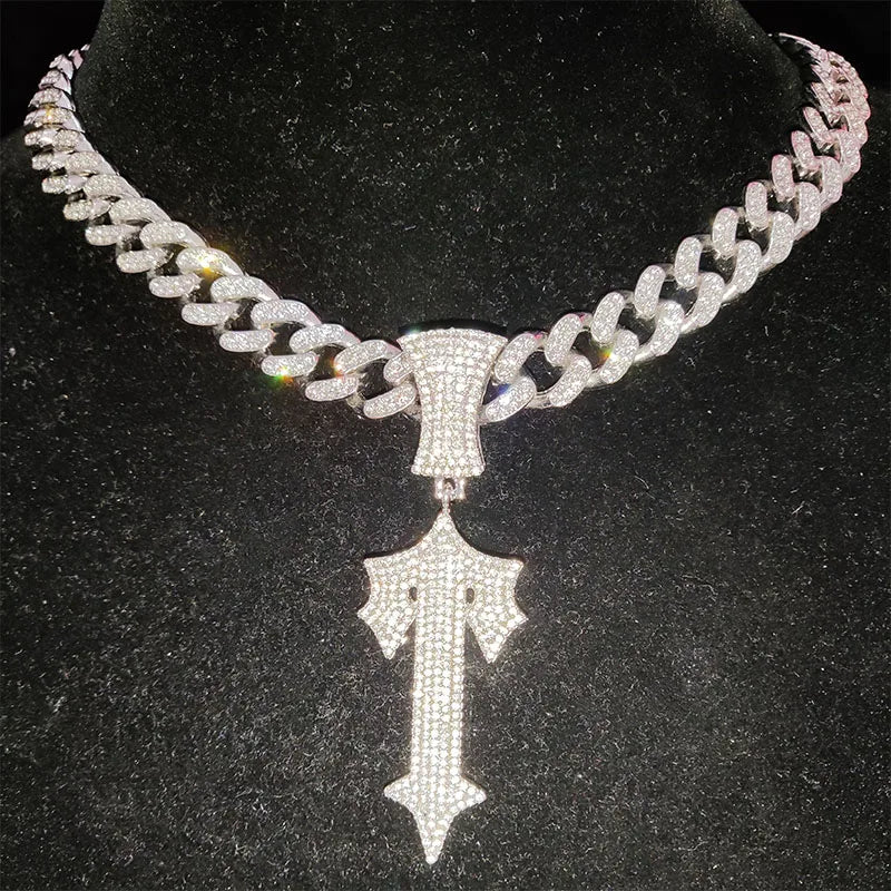 Männer Frauen Hip Hop Kreuz Schwert Halsketten