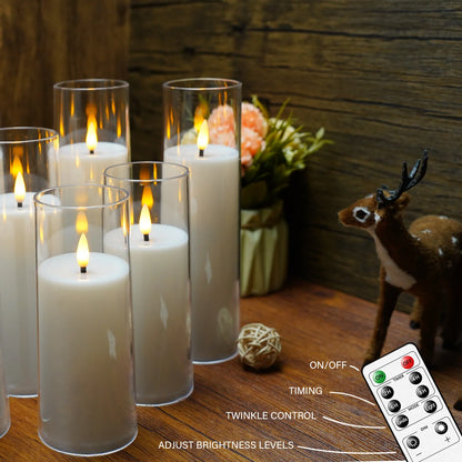 9-Pc LED Flameless Candles with Remote - Acrylic