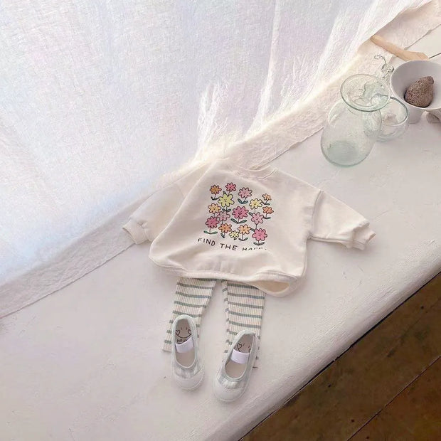 Baby Clothes Soft Flower Print T-shirt & Leggings
