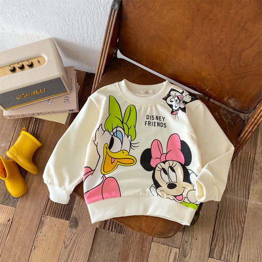 Langarm-Sweatshirt mit Rundhalsausschnitt und Cartoon-Print für Mädchen