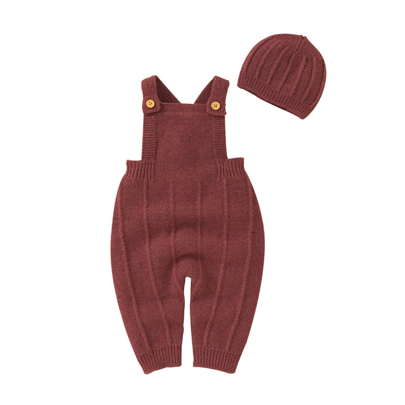 Heart-Shaped Sleeveless Knit Romper for Babies