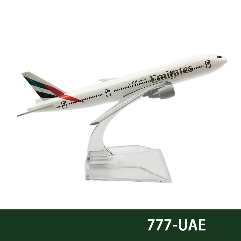 Metallflugzeug-Nachbildung Emirates Airlines A380 B777 Flugzeug Druckguss-Modell Spielzeug für Jungen