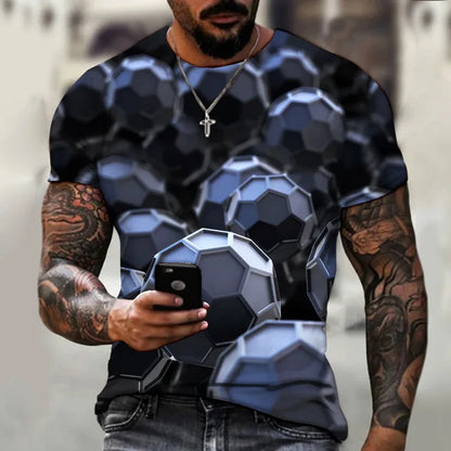 Men's 3D Hip Hop O-neck Oversized Tee