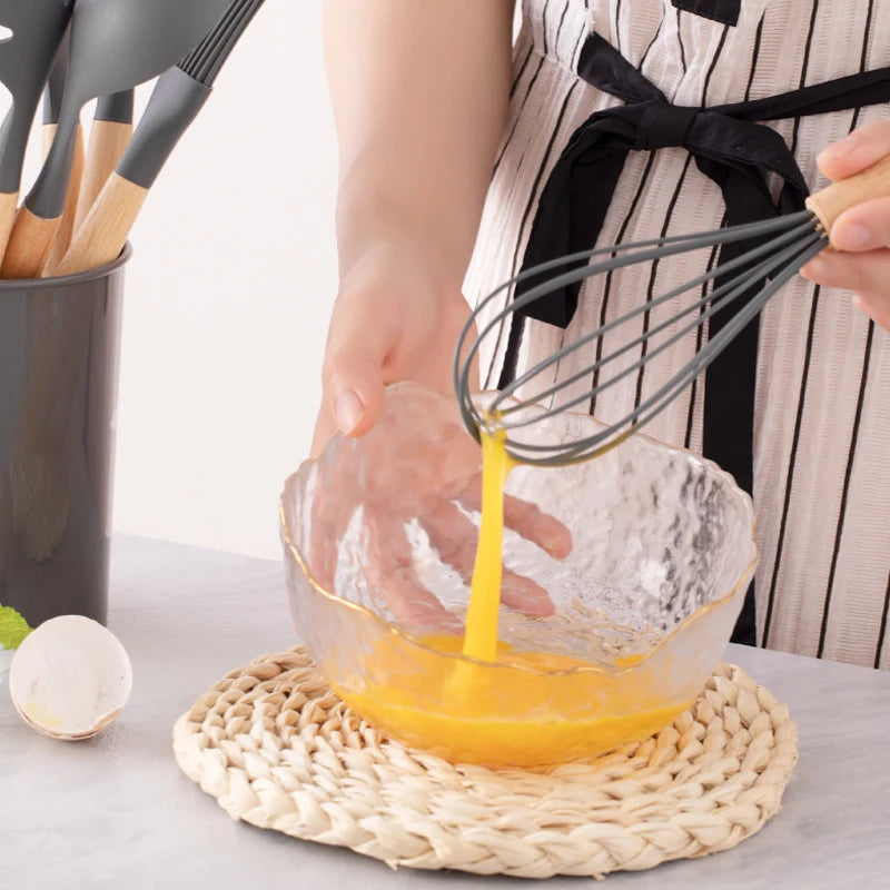 Ensemble d'ustensiles antiadhésifs de cuisine en silicone 12 pièces