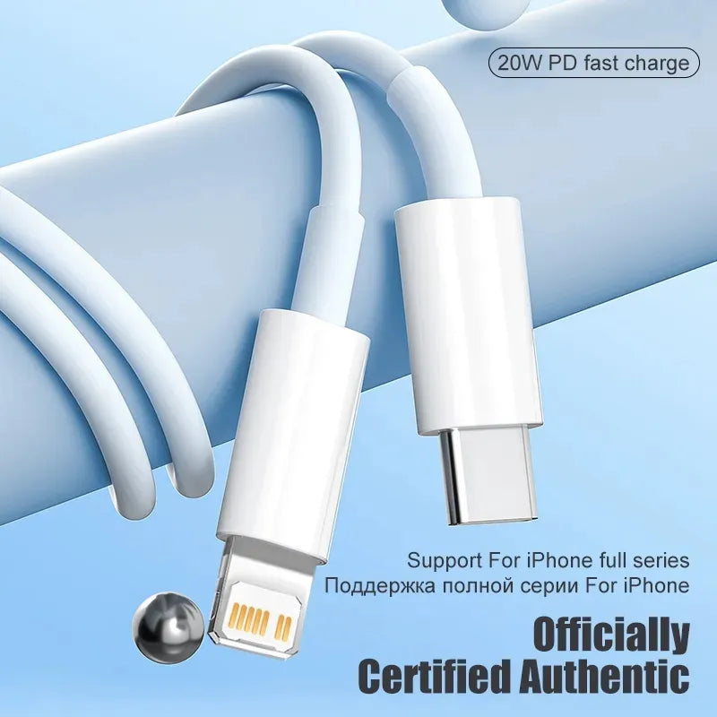 20W PD Fast Charge USB-C to Lightning Cable for iPhone