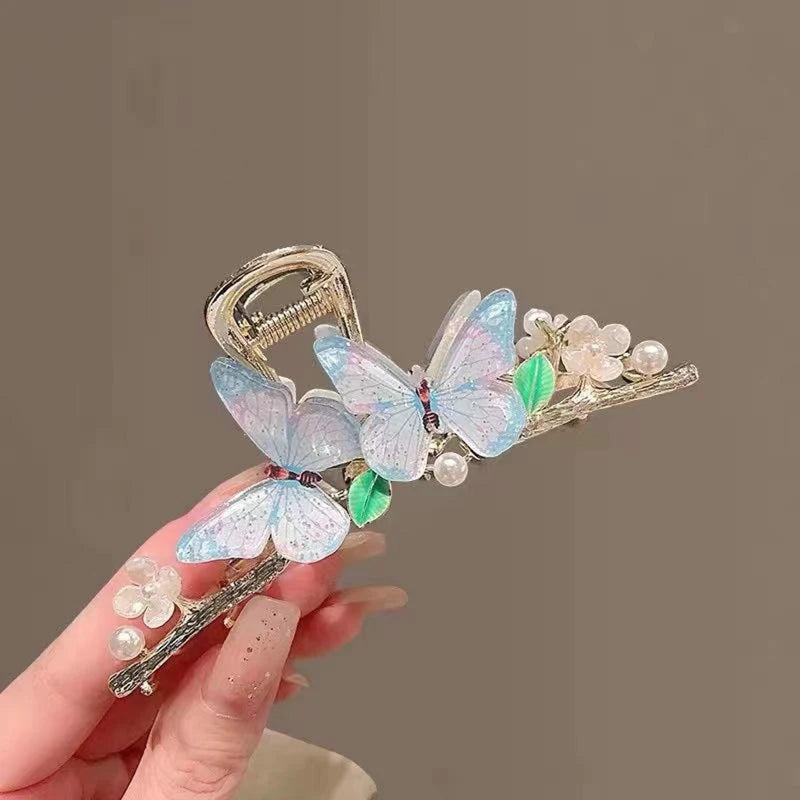 Chic Tassel Butterfly Pearl Clip