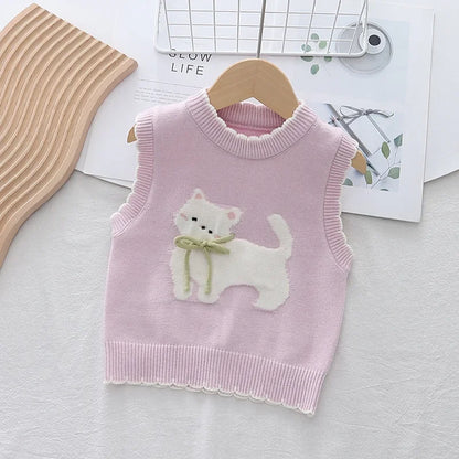 Kuscheliger Strickwestenpullover für Mädchen