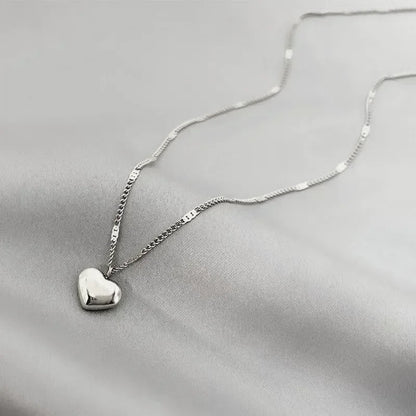 Collier pendentif amour en forme de cœur géométrique pour couples