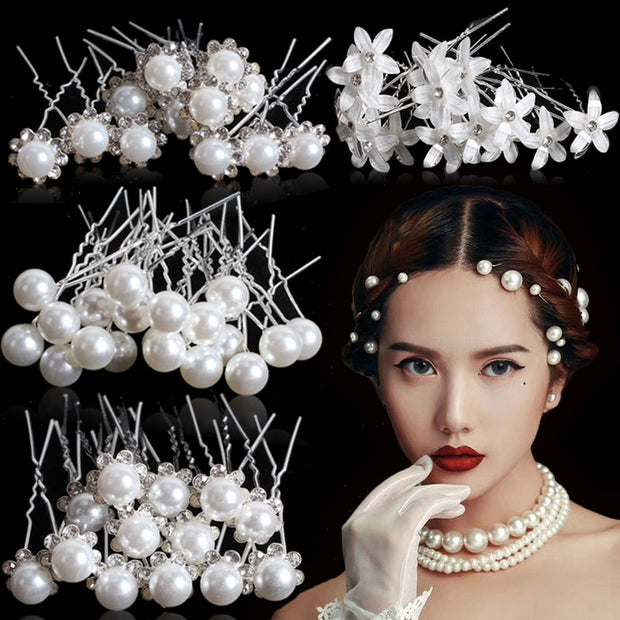 Elegant Pearl Hairpins Set - 20pcs