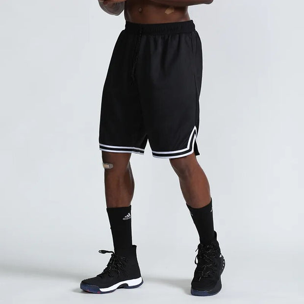 Knee Length Basketball Shorts Men Striped Loose