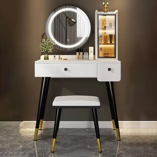 Nordic Bedroom Vanity Table with Dimming Mirror