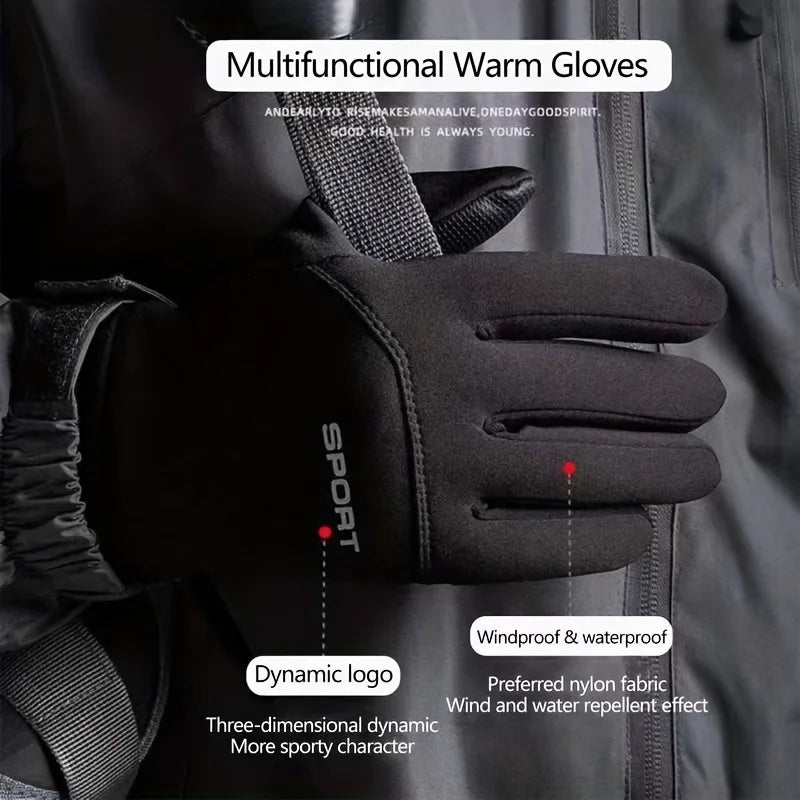 Men's Winter Waterproof Cycling Gloves - Touchscreen