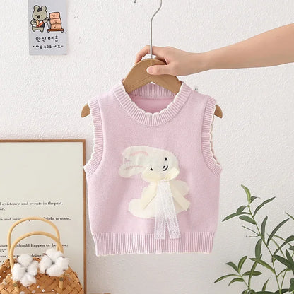 Kuscheliger Strickwestenpullover für Mädchen