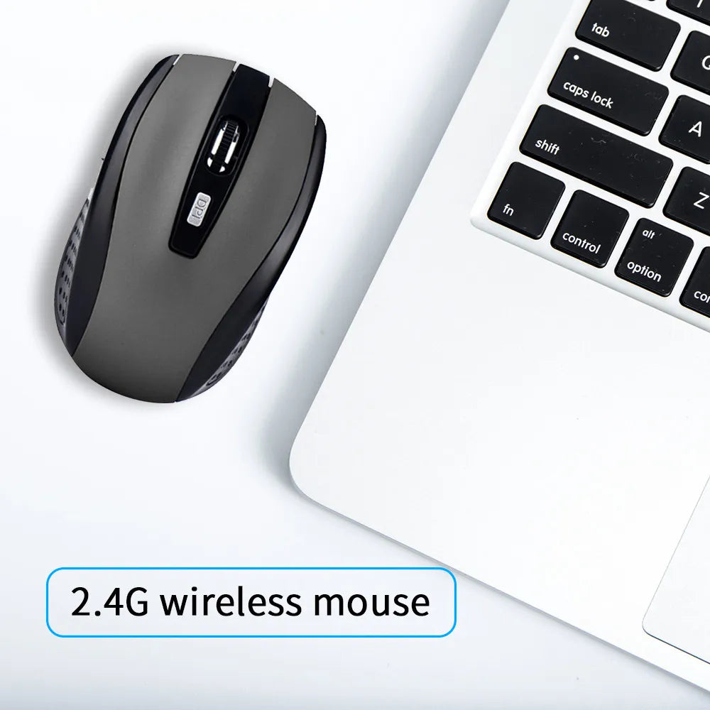 Wireless 2.4G Portable Optical Ergonomic Mice USB Adapter Mouse