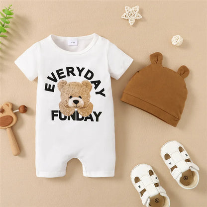 Adorable Panda Romper & Hat Set for Newborn Boys