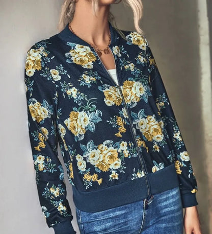 Women's Floral Print Bomber Jacket