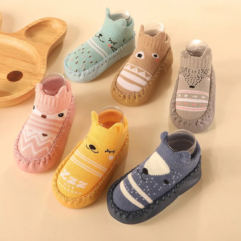 Chaussettes pour bébé, chaussures de couleur infantile pour garçons et filles