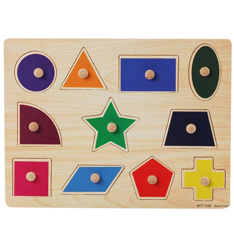 Puzzles en bois Montessori, planches à main, jouets